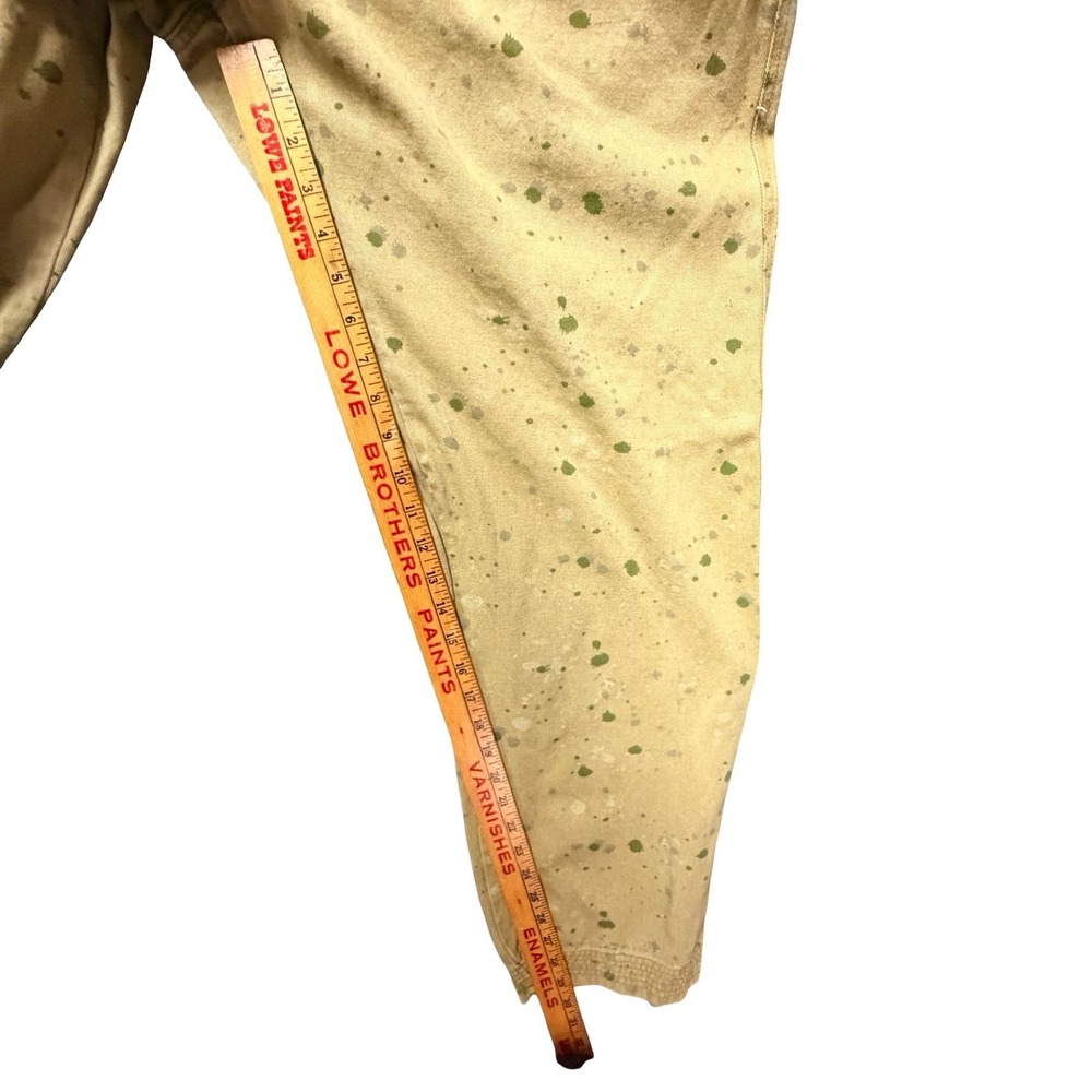 Parish Nation Mens Tan Paint Splatter Denim Pants Tapered Streetwear Size 36x31 - Picture 6 of 12